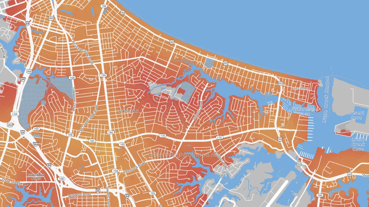 Transit Grade map of Roosevelt Gardens Area, Norfolk, VA
