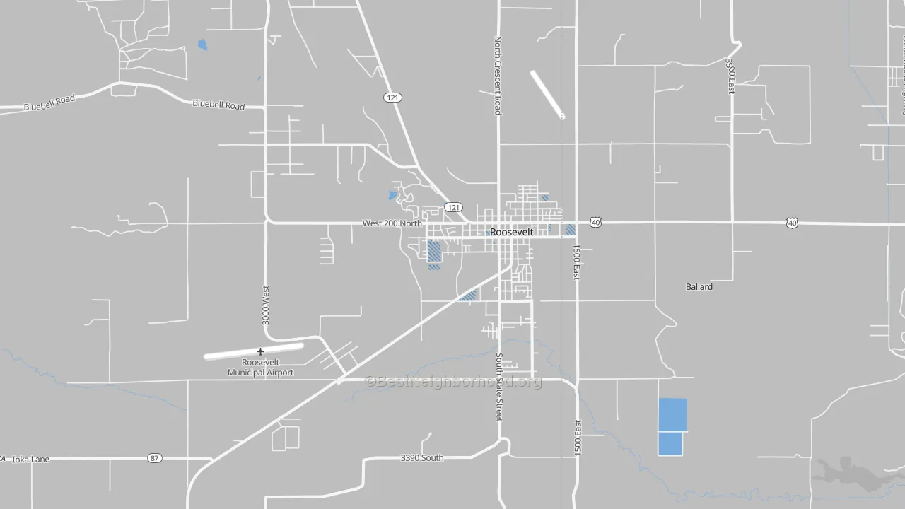 Transit Grade map of Roosevelt, UT