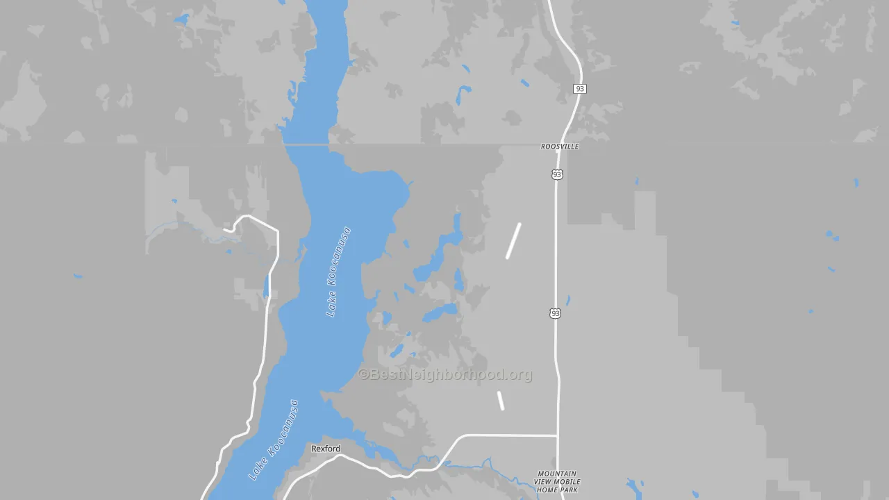 Transit Grade map of Roosville, MT