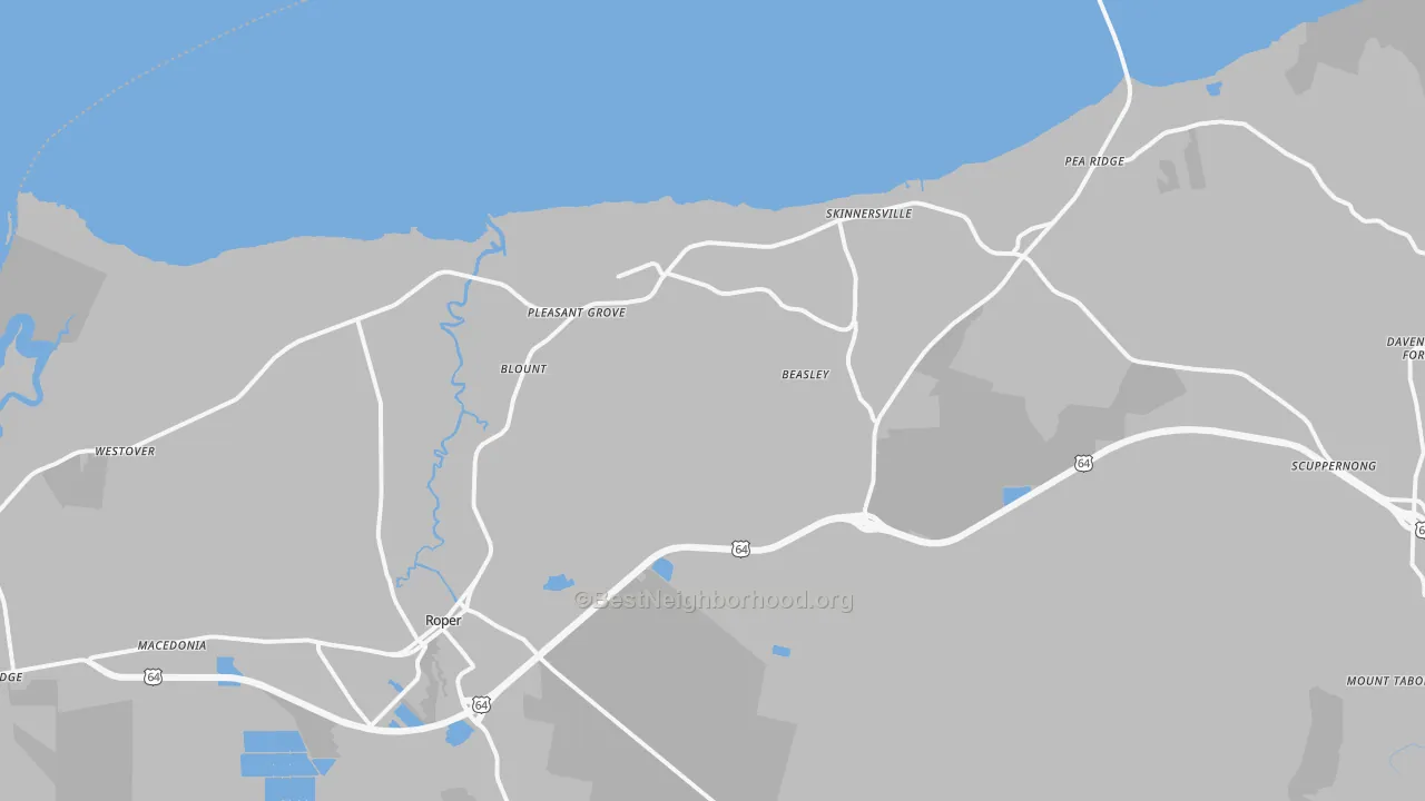 Transit Grade map of Roper, NC