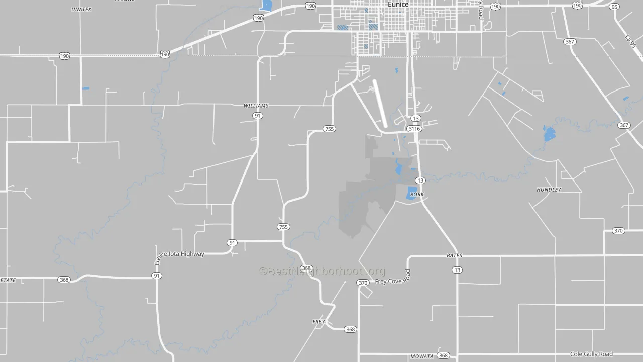 Transit Grade map of Rork, LA