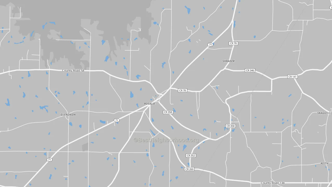 Transit Grade map of Rosalie, AL