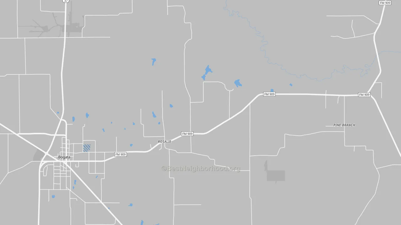 Transit Grade map of Rosalie, TX