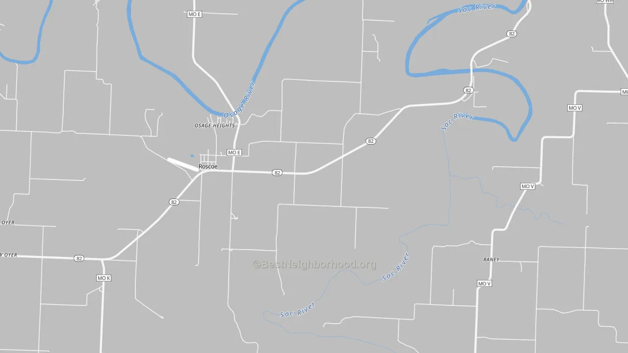 Transit Grade map of Roscoe, MO