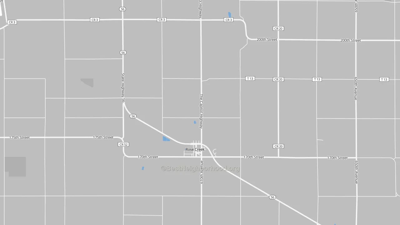 Transit Grade map of Rose Creek, MN