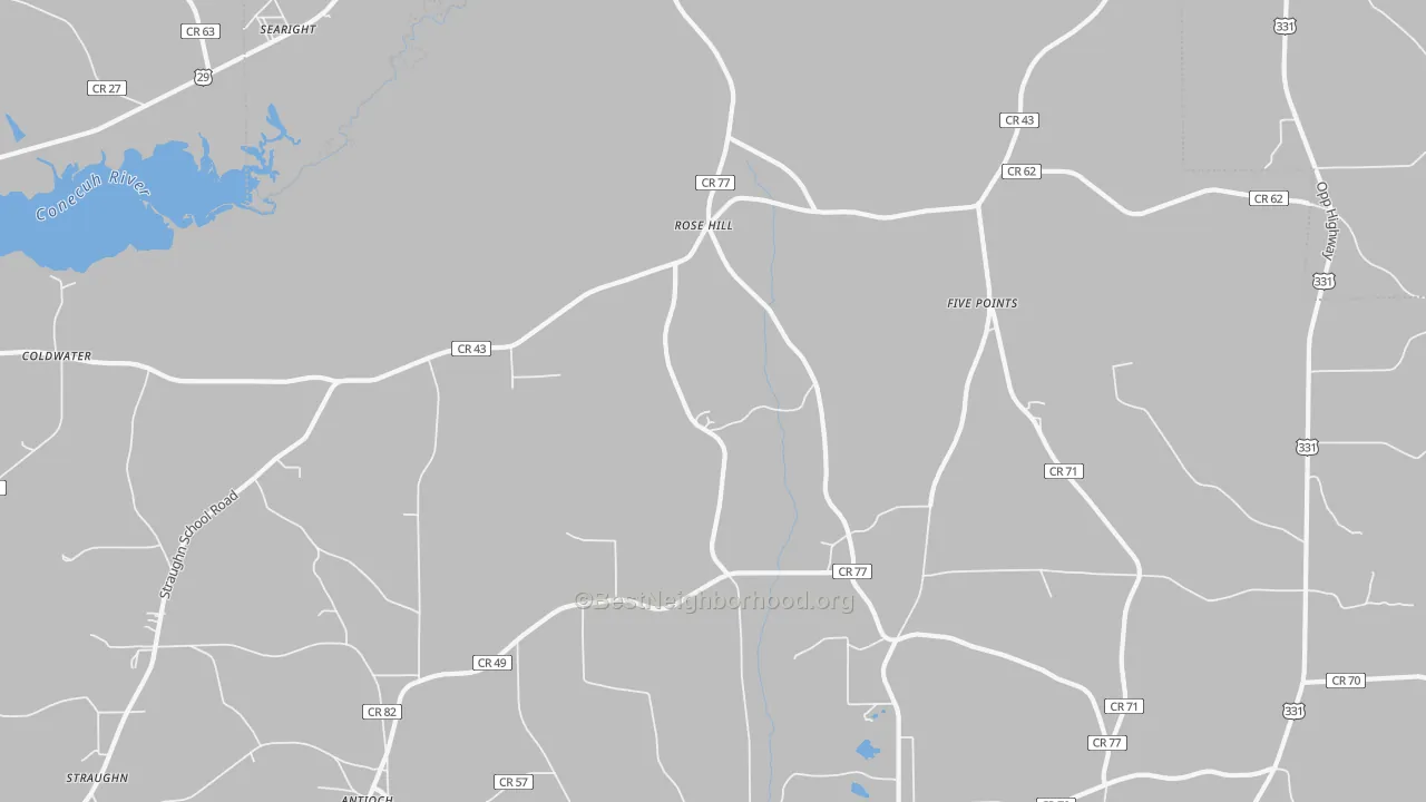 Transit Grade map of Rose Hill, AL