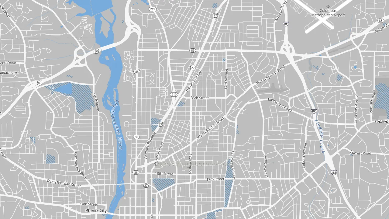 Transit Grade map of Rose Hill, Columbus, GA