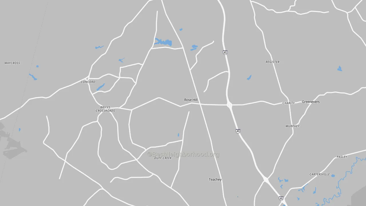 Transit Grade map of Rose Hill, NC