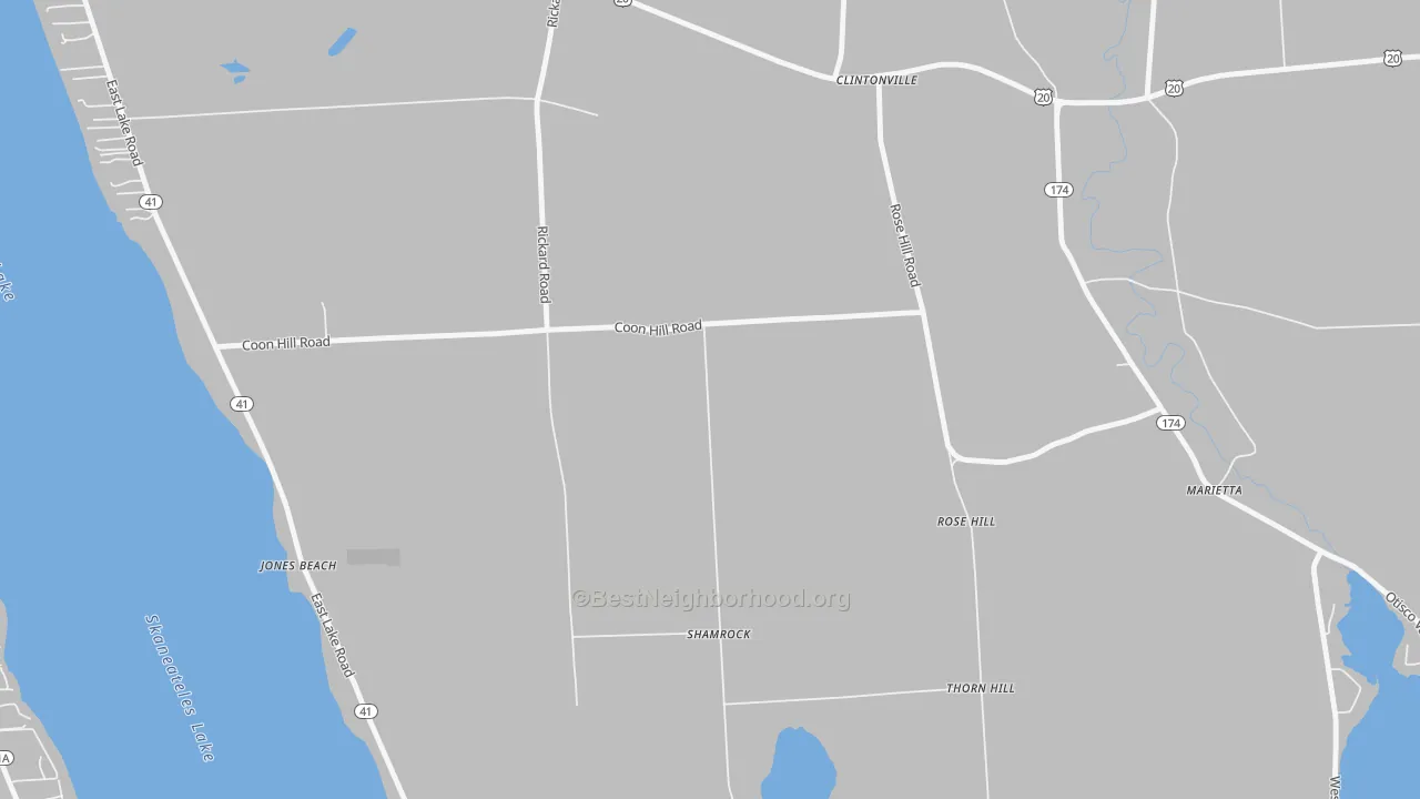 Transit Grade map of Rose Hill, NY