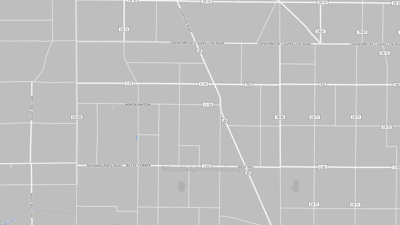 Transit Grade map of Rose Hill, OH
