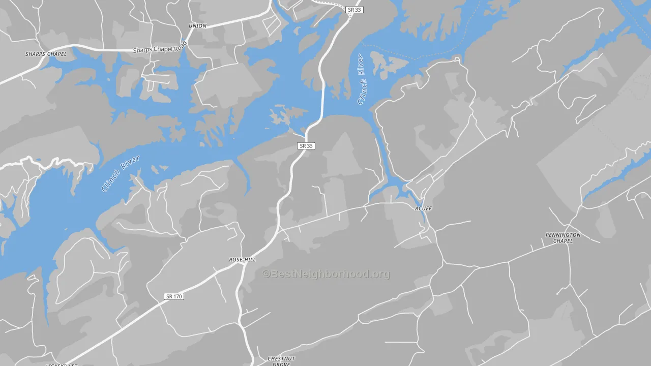 Transit Grade map of Rose Hill, TN