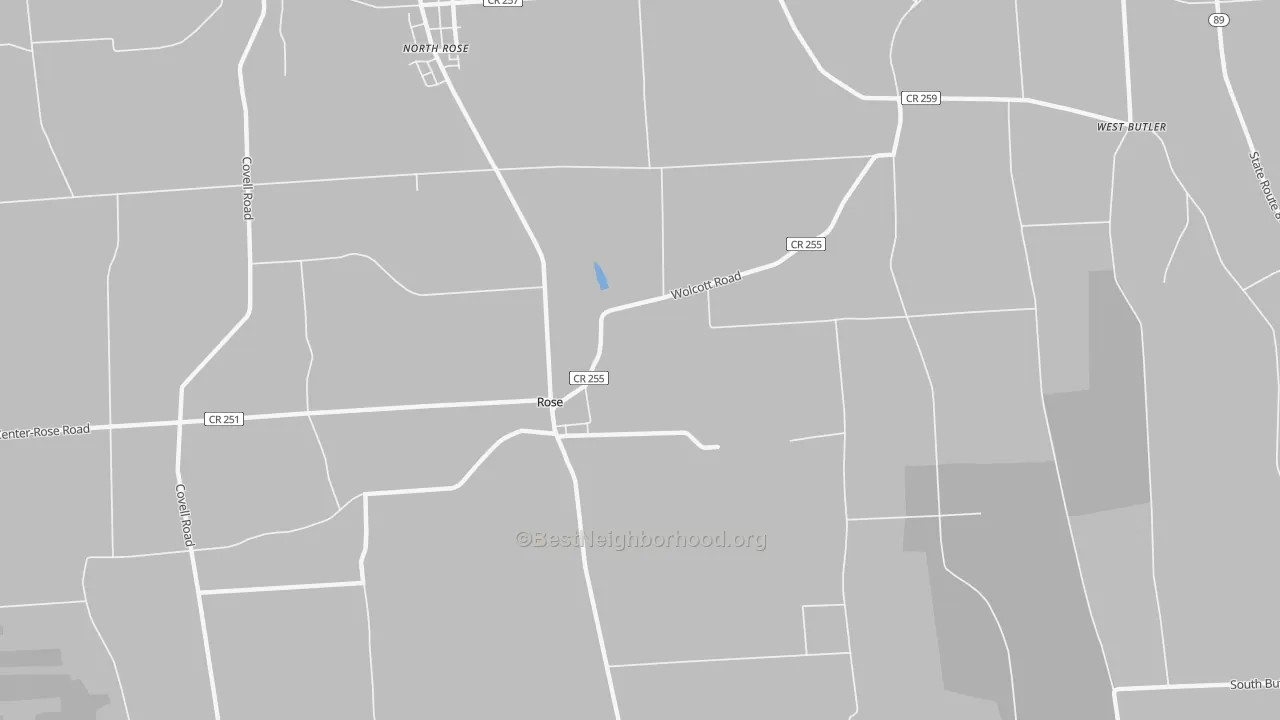 Transit Grade map of Rose, NY