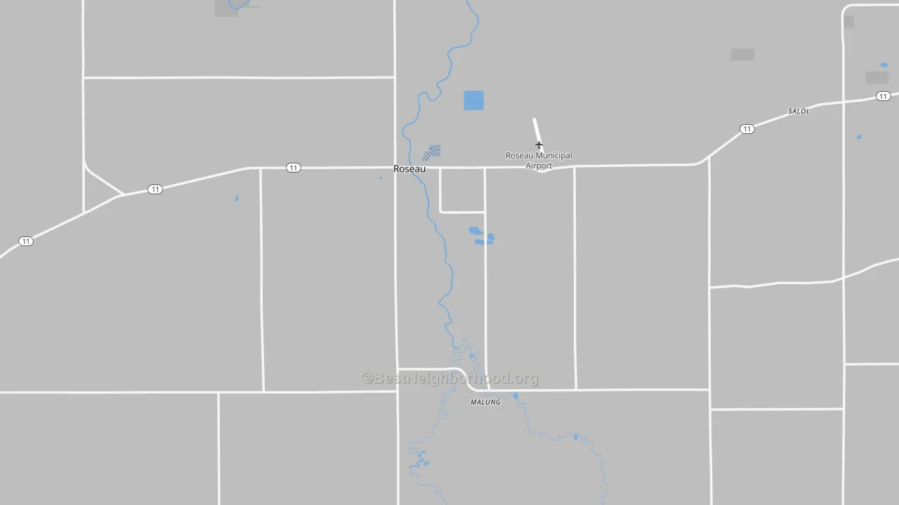 Transit Grade map of Roseau, MN