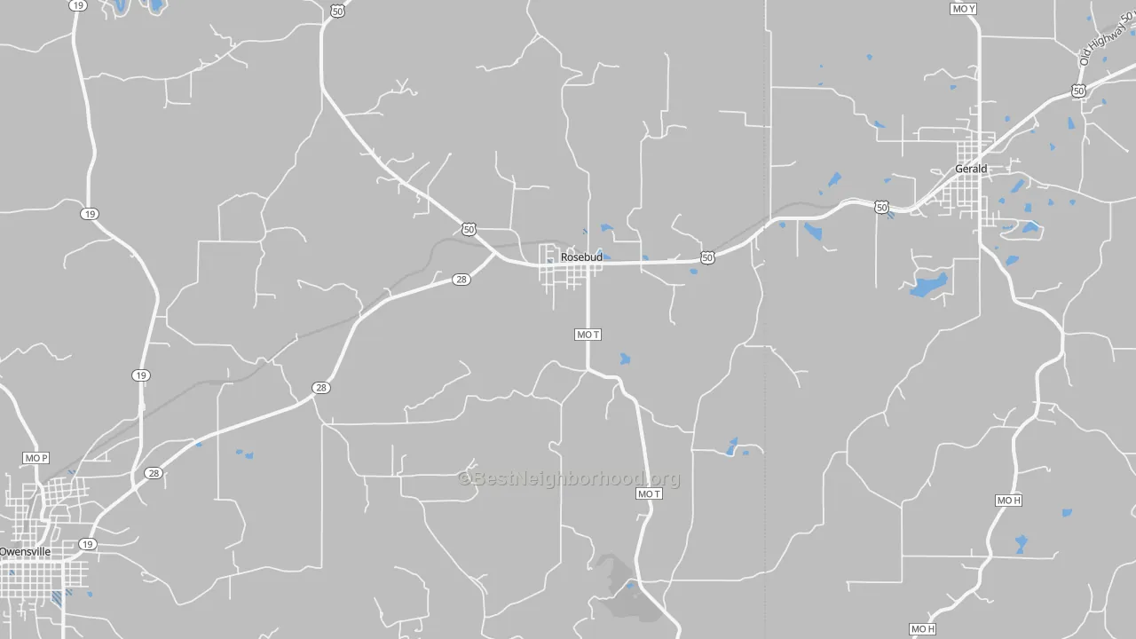 Transit Grade map of Rosebud, MO