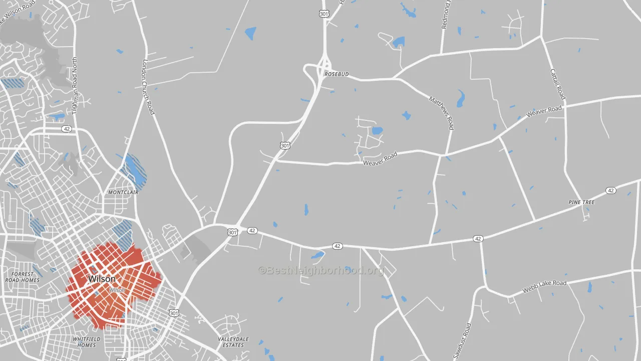 Transit Grade map of Rosebud, NC