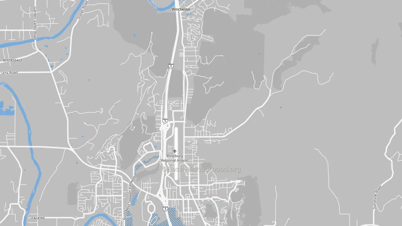 Transit Grade map of Roseburg North, OR