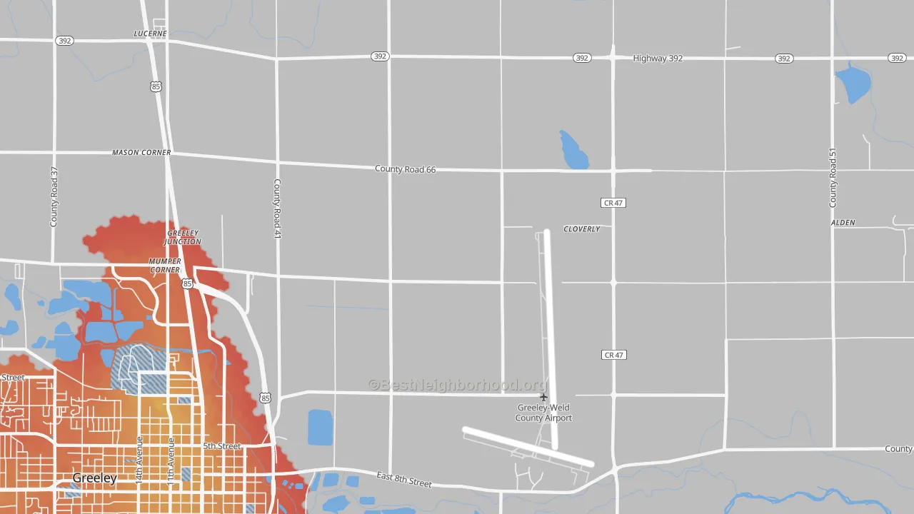 Transit Grade map of Rosedale, CO