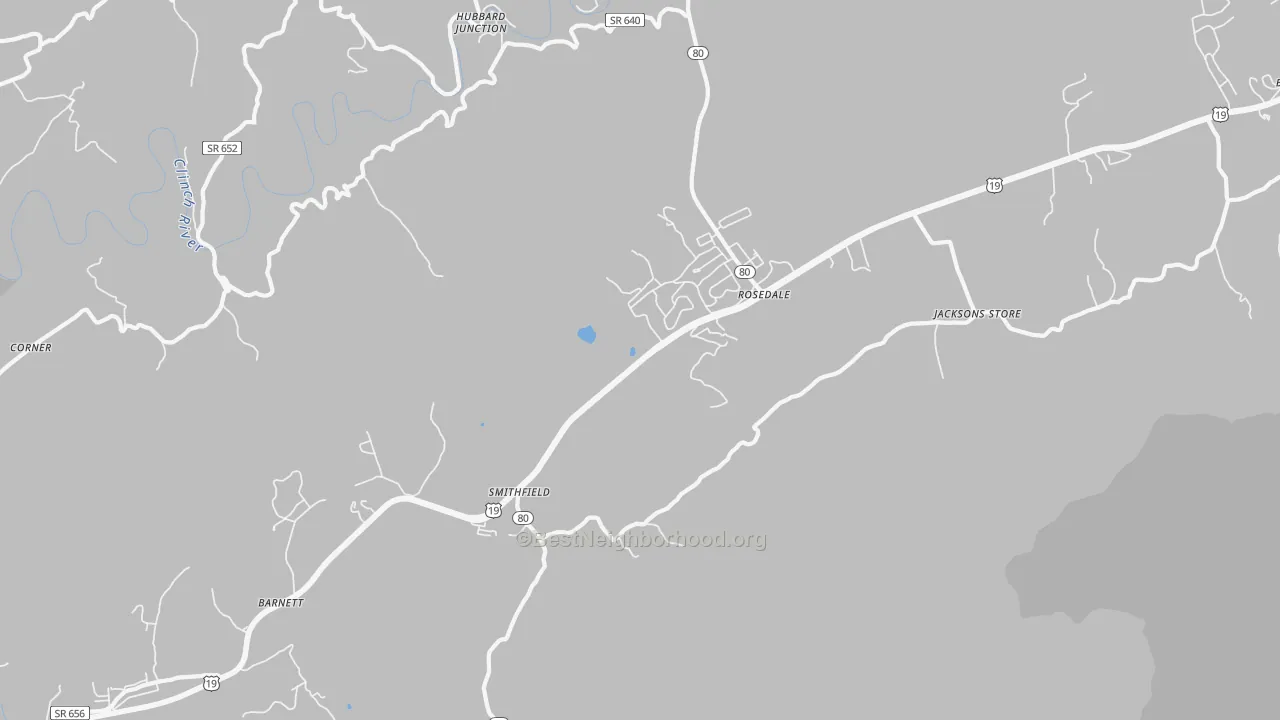 Transit Grade map of Rosedale, VA