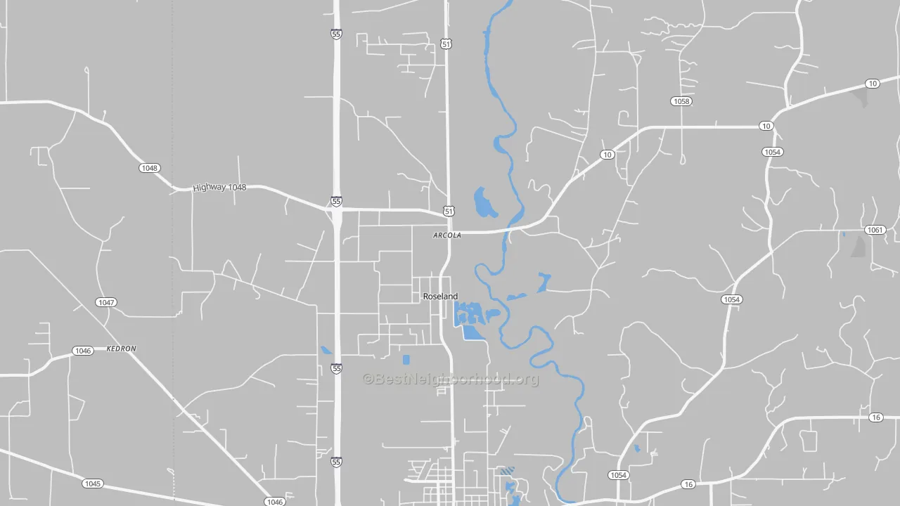 Transit Grade map of Roseland, LA