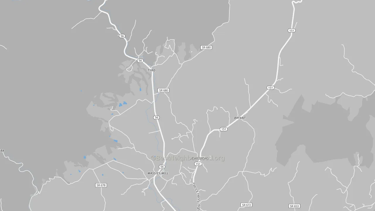 Transit Grade map of Roseland, VA