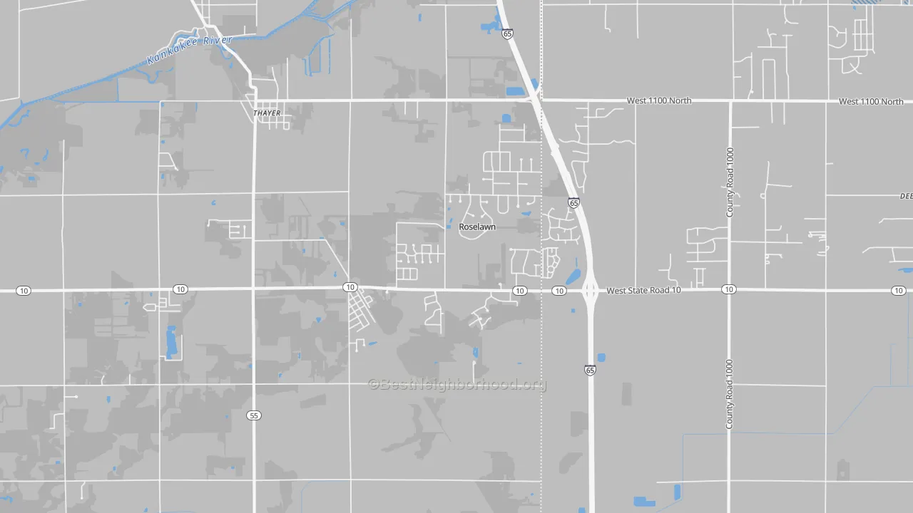 Transit Grade map of Roselawn, IN