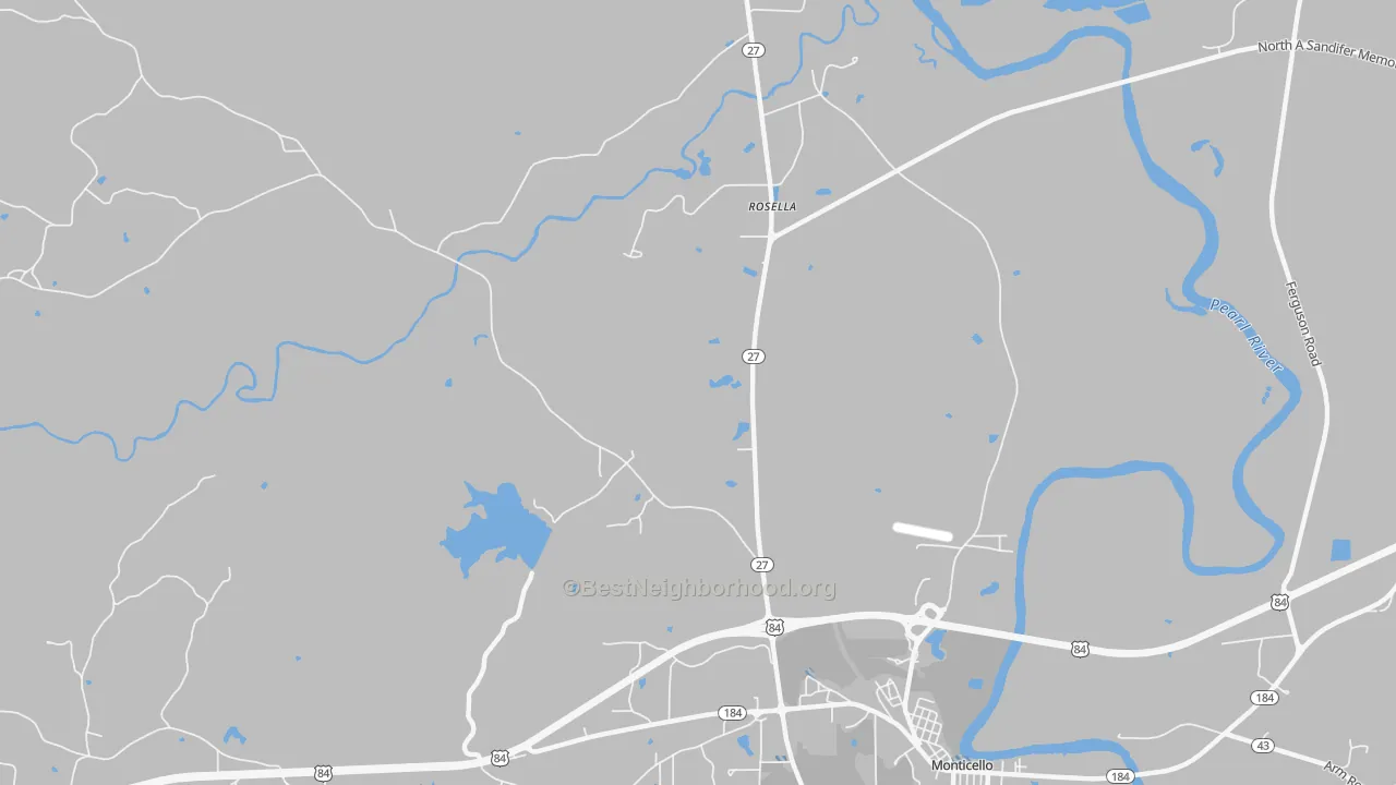 Transit Grade map of Rosella, MS