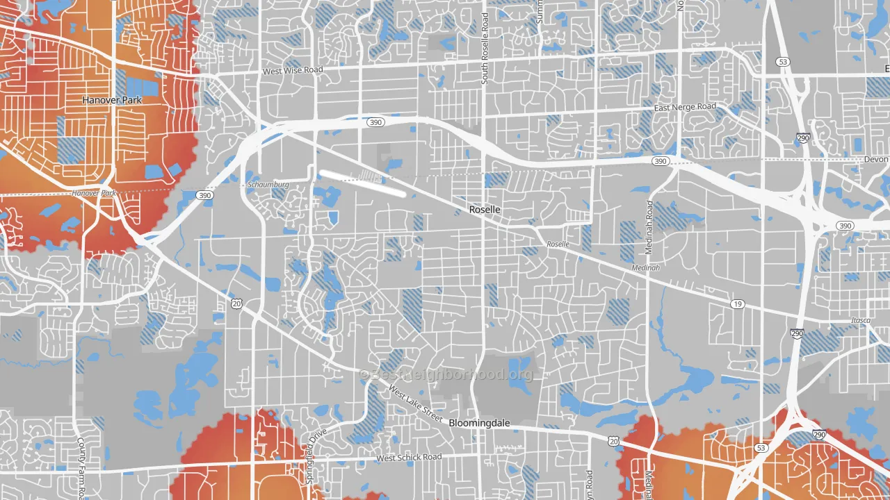 Transit Grade map of Roselle, IL