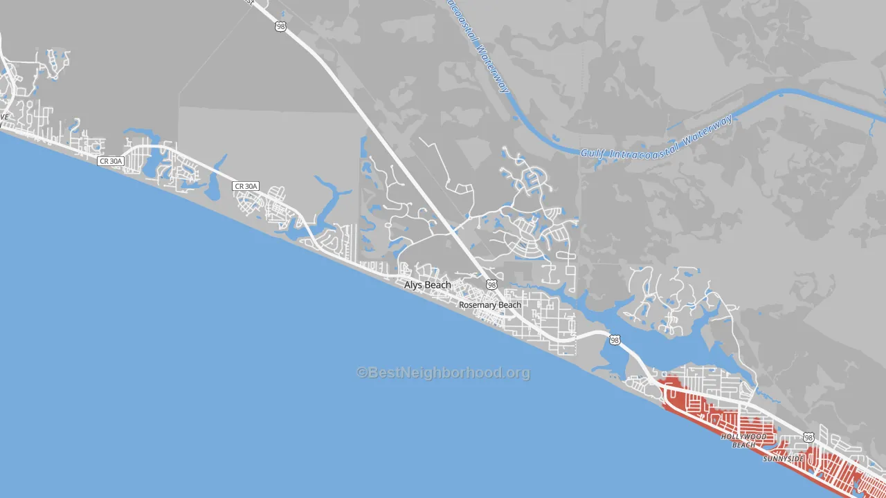 Transit Grade map of Rosemary Bch, FL