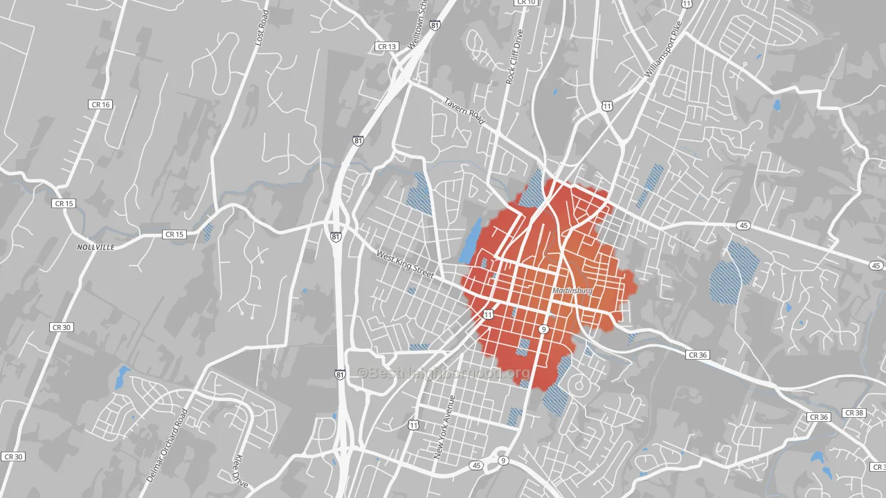 Transit Grade map of Rosemont, Martinsburg, WV