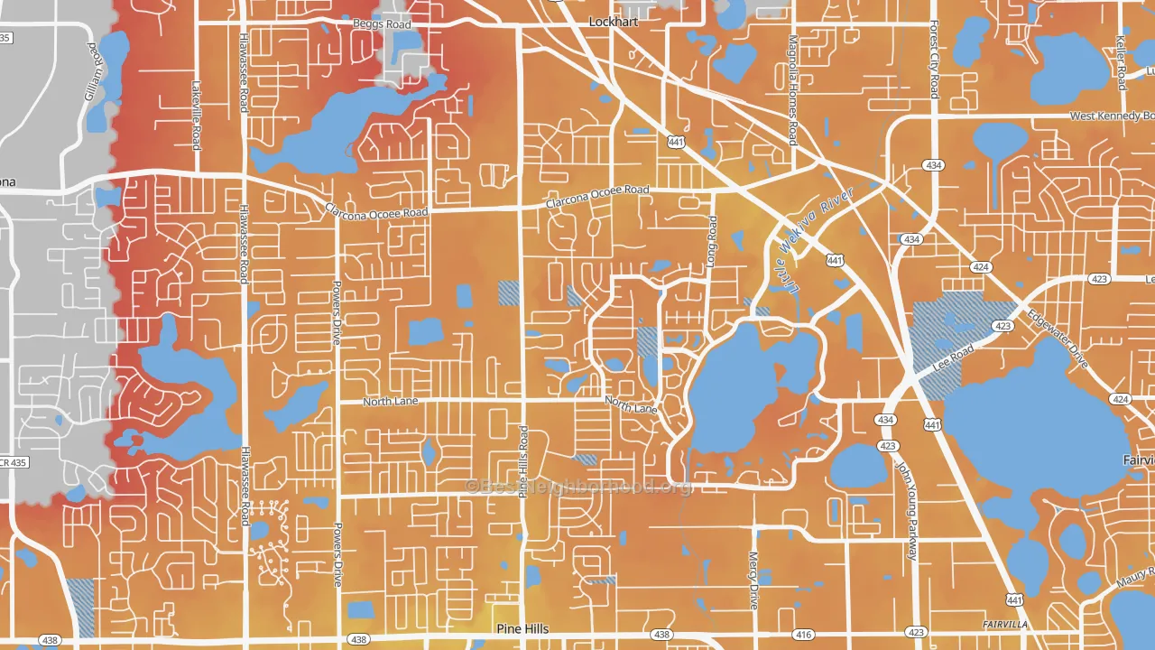 Transit Grade map of Rosemont North, Orlando, FL