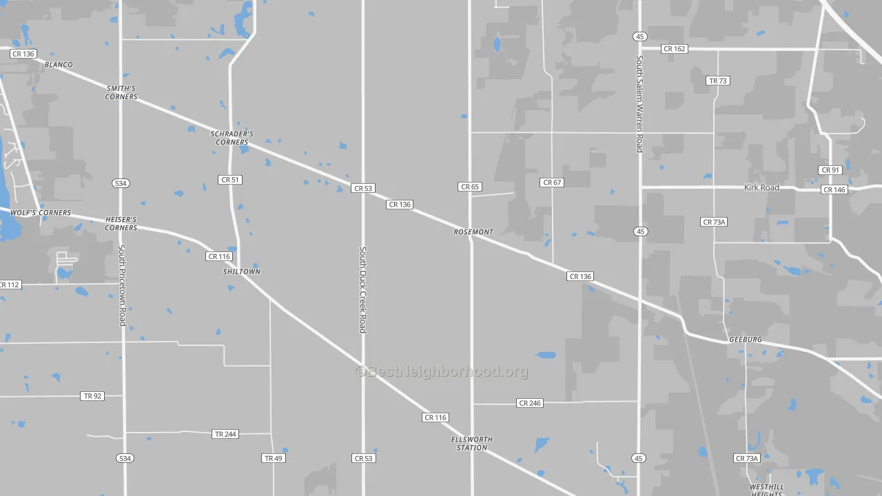 Transit Grade map of Rosemont, OH