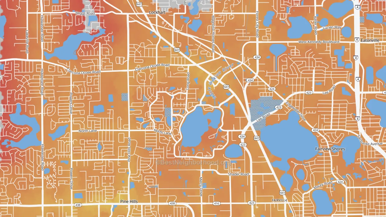 Transit Grade map of Rosemont, Orlando, FL