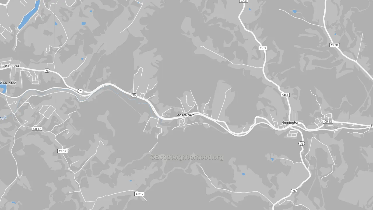 Transit Grade map of Rosemont, WV