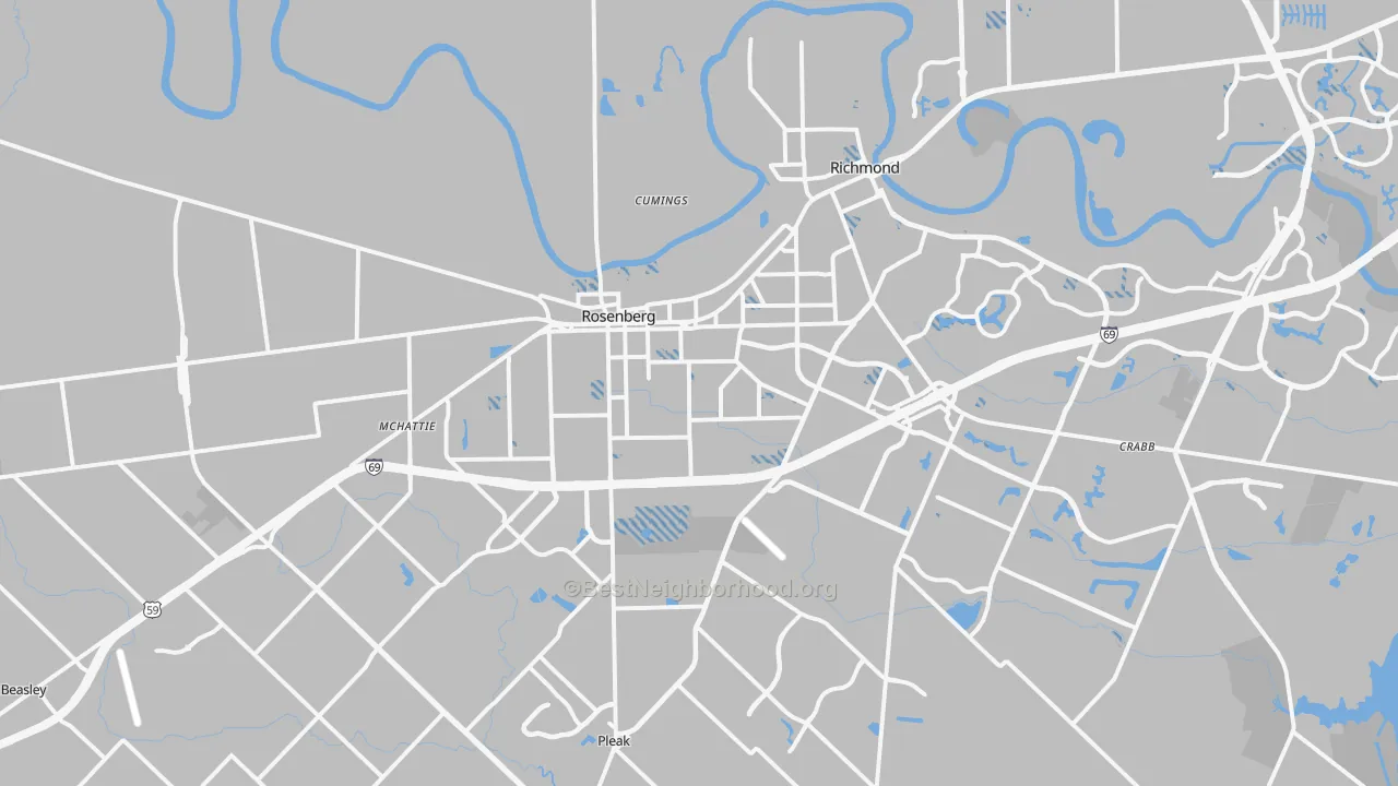 Transit Grade map of Rosenberg, TX