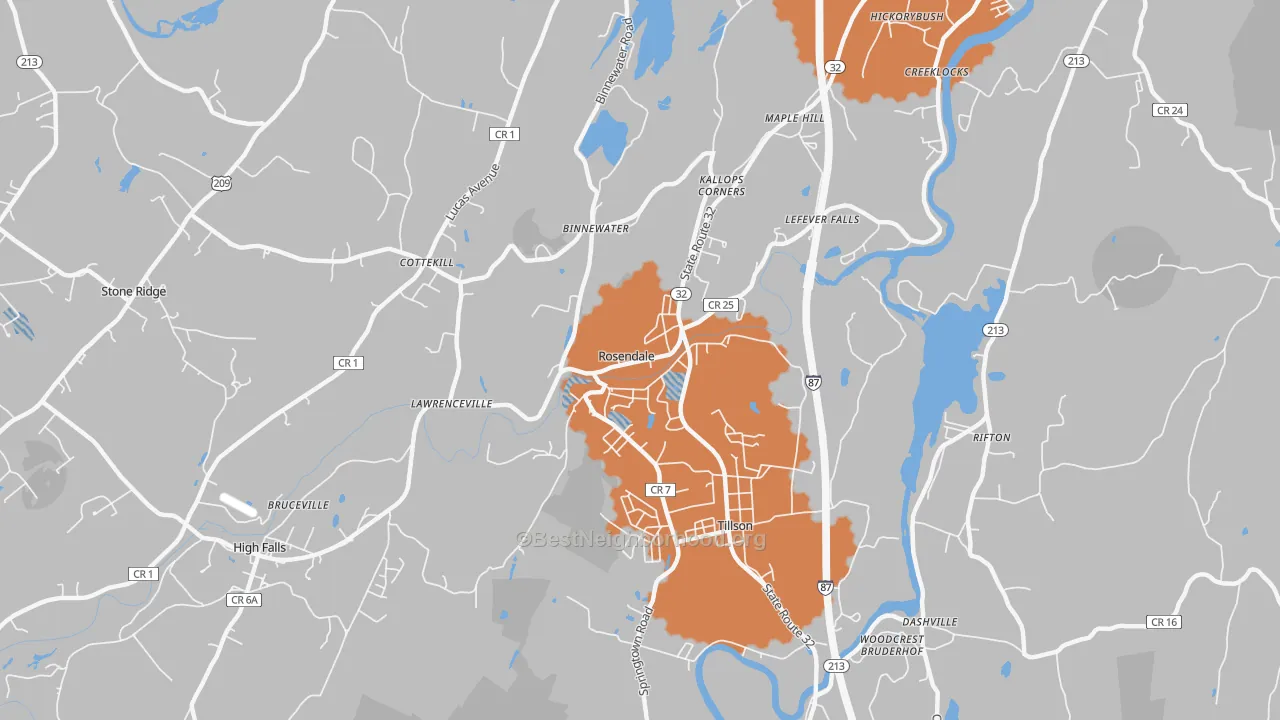 Transit Grade map of Rosendale, NY