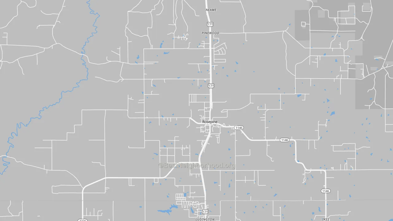 Transit Grade map of Rosepine, LA
