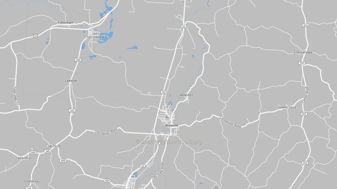 Transit Grade map of Roseville, OH