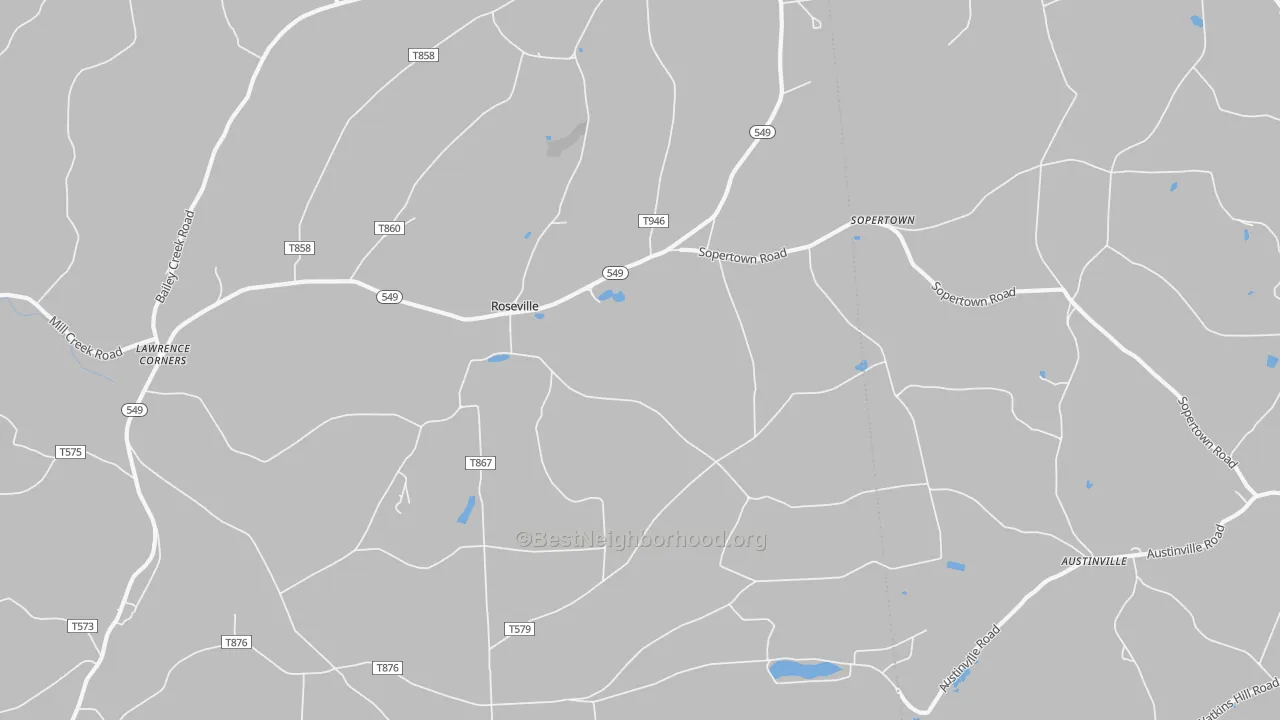 Transit Grade map of Roseville, PA