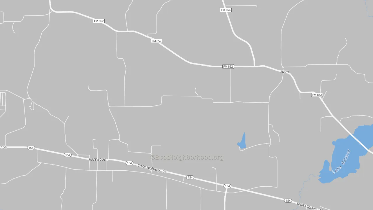 Transit Grade map of Rosewood, TX