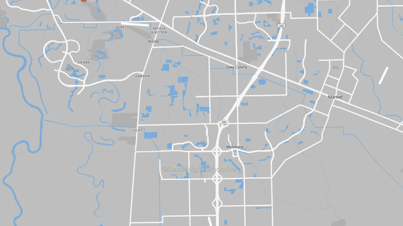 Transit Grade map of Rosharon, TX