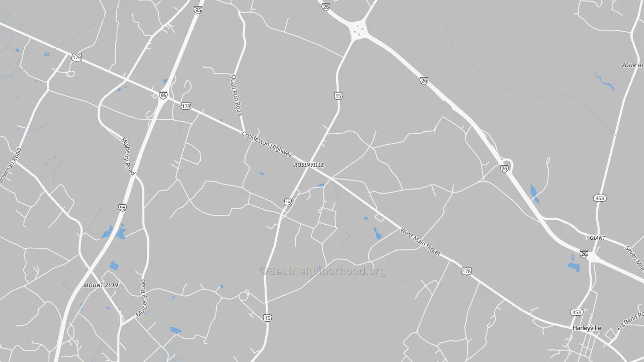 Transit Grade map of Rosinville, SC