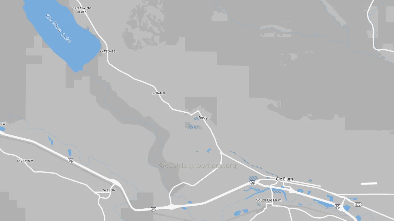 Transit Grade map of Roslyn, WA