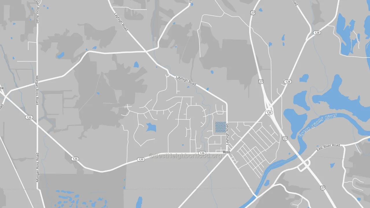 Transit Grade map of Ross, OH