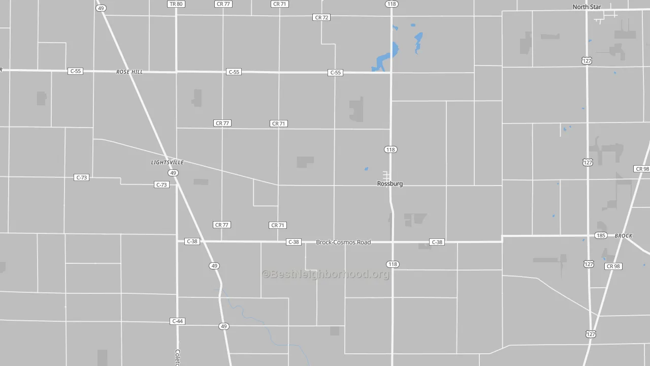 Transit Grade map of Rossburg, OH