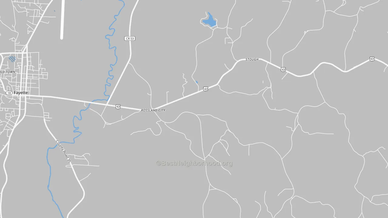 Transit Grade map of Rossland City, AL