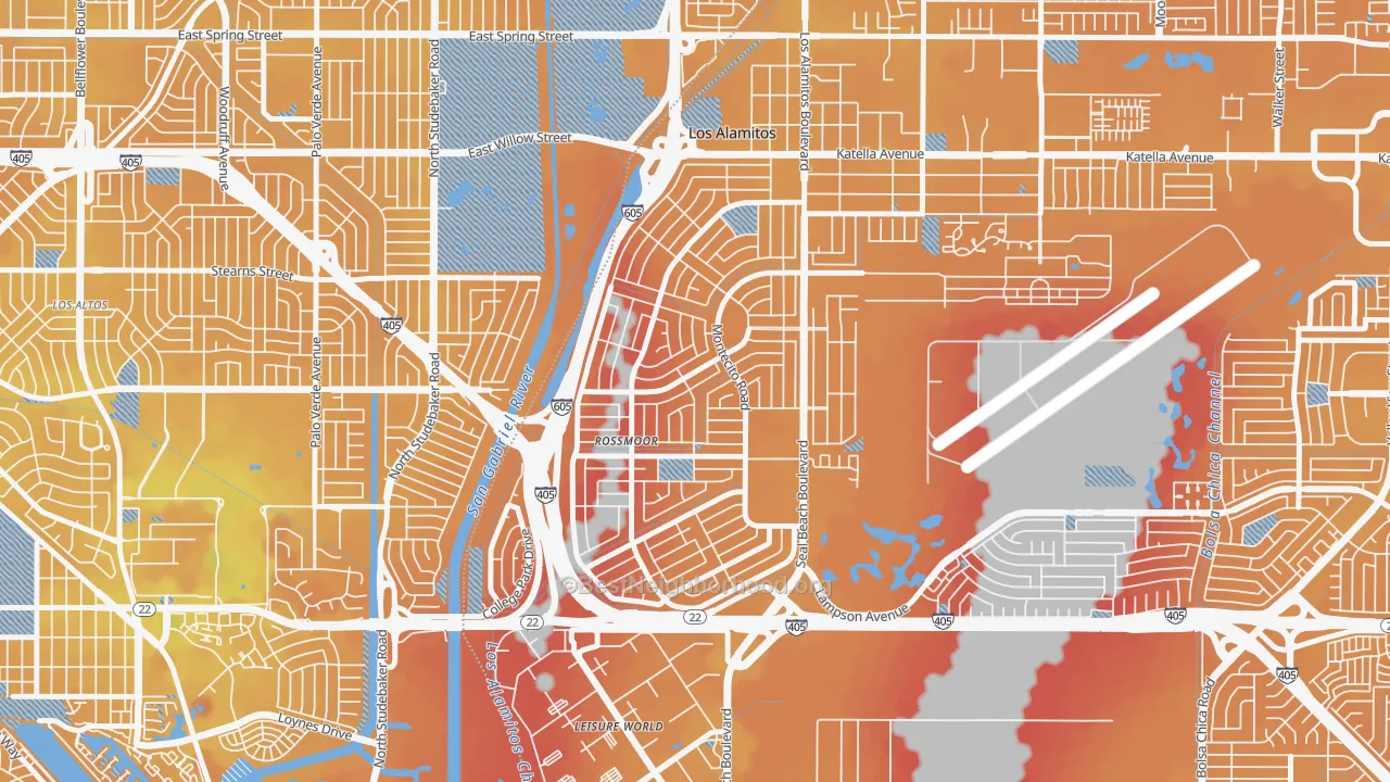 Transit Grade map of Rossmoor, CA
