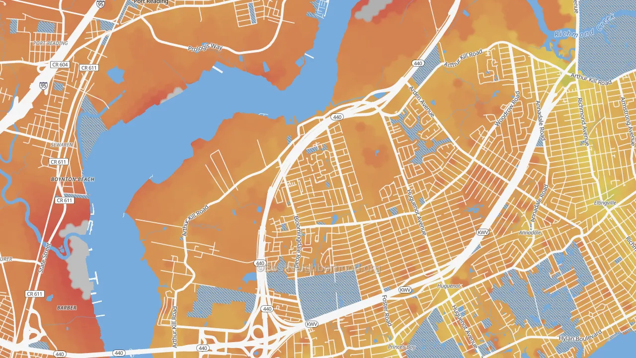 Transit Grade map of Rossville, Staten Island, NY