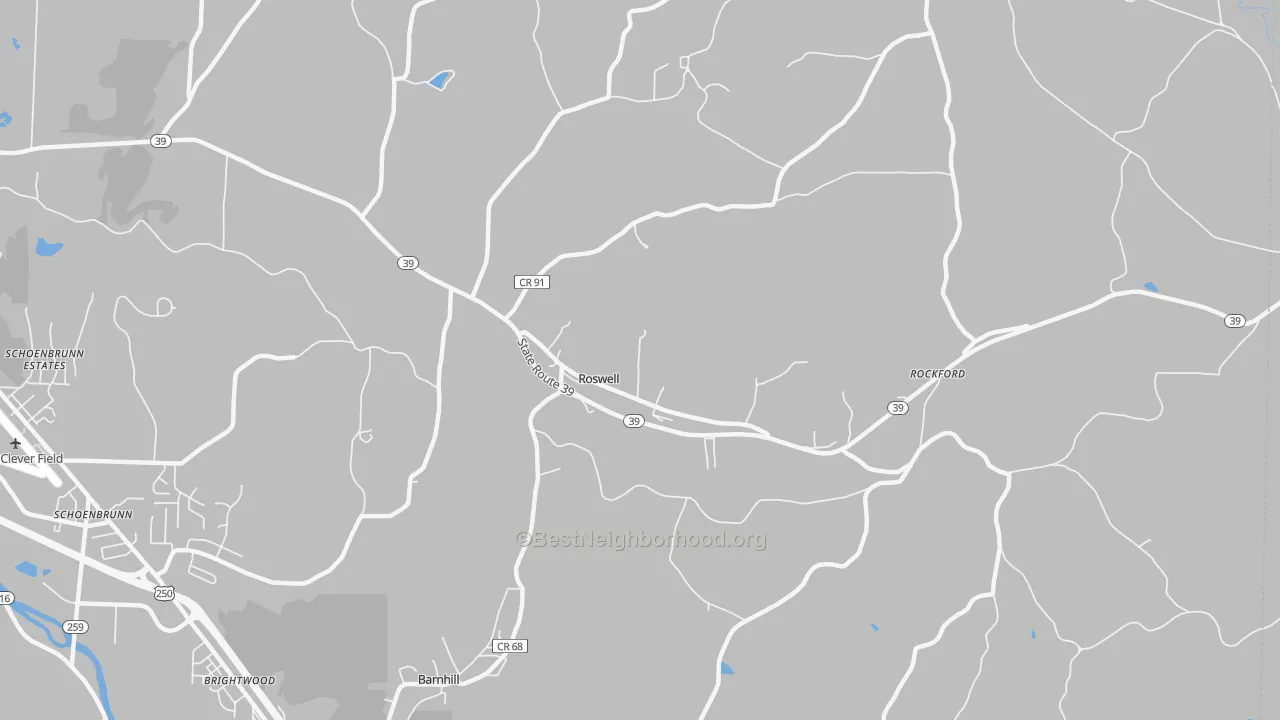 Transit Grade map of Roswell, OH