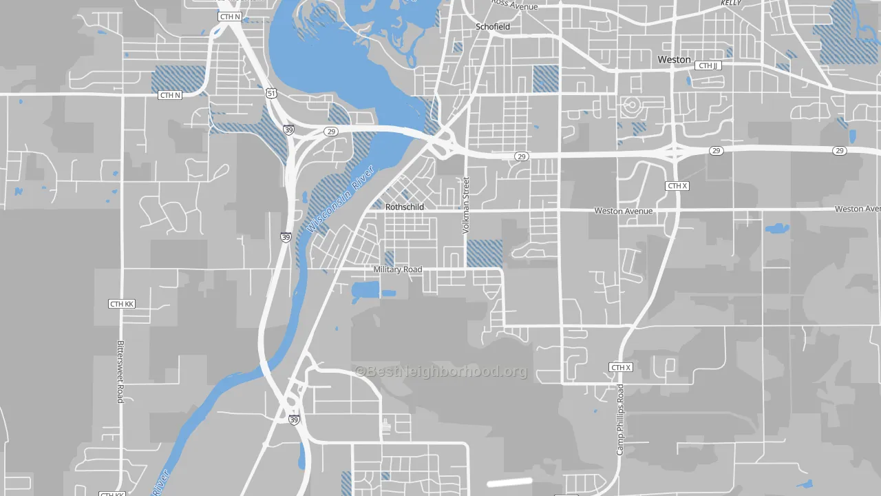Transit Grade map of Rothschild, WI