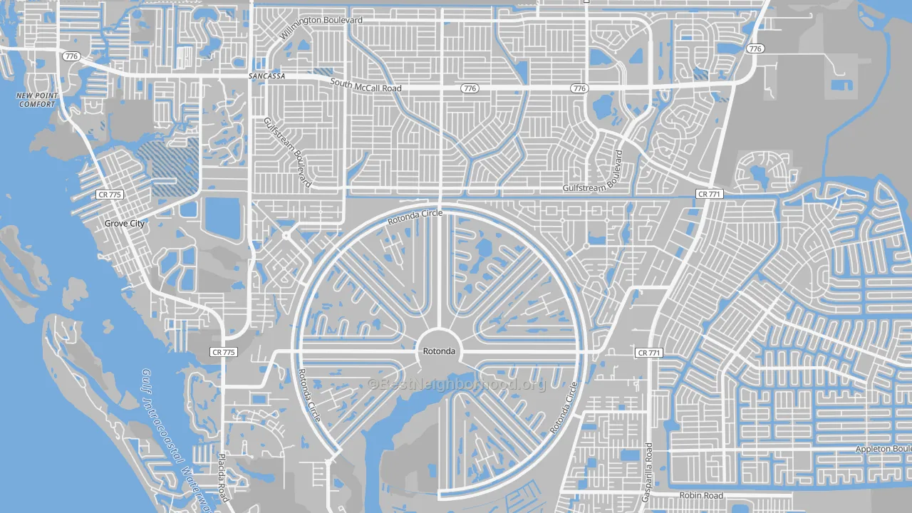 Transit Grade map of Rotonda West, FL